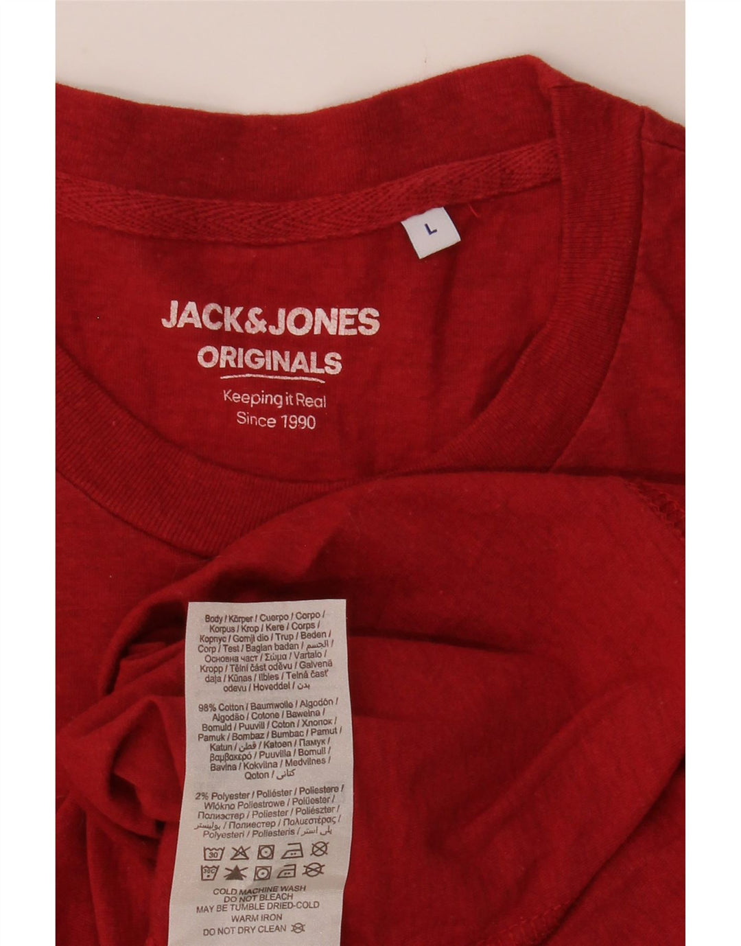 JACK & JONES Мужская футболка из хлопка большого размера красного цвета