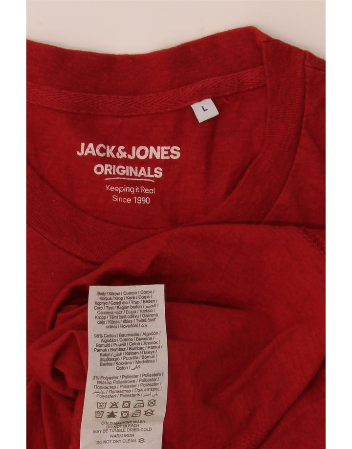 JACK & JONES Мужская футболка из хлопка большого размера красного цвета