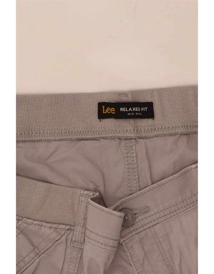 LEE Womens Mid Rise Relaxed Fit Bermuda Shorts W38  XL Grey Vintage Lee and Second-Hand Lee from Messina Hembry 