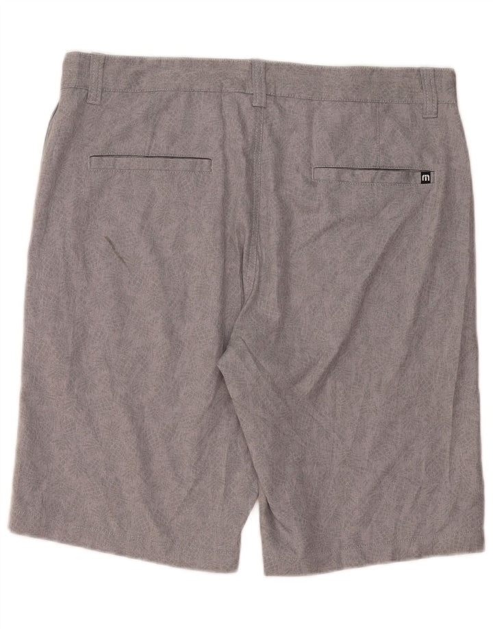 Мужские шорты чинос Travis Mathew W34, большие серые с цветочным принтом