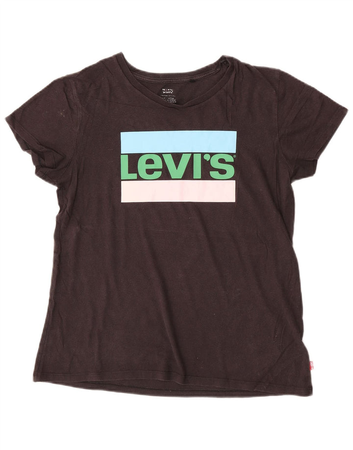 Женская футболка с рисунком Levi's Top UK 14, средний черный