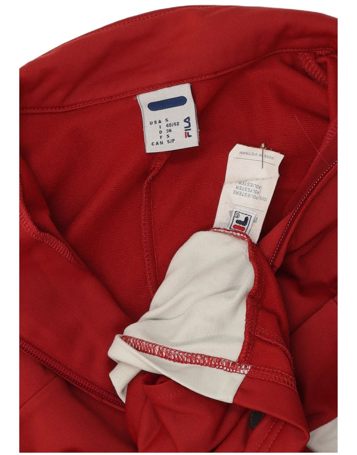 Женский спортивный костюм оверсайз FILA, верхняя куртка UK 10, маленький красный цвет с цветными блоками