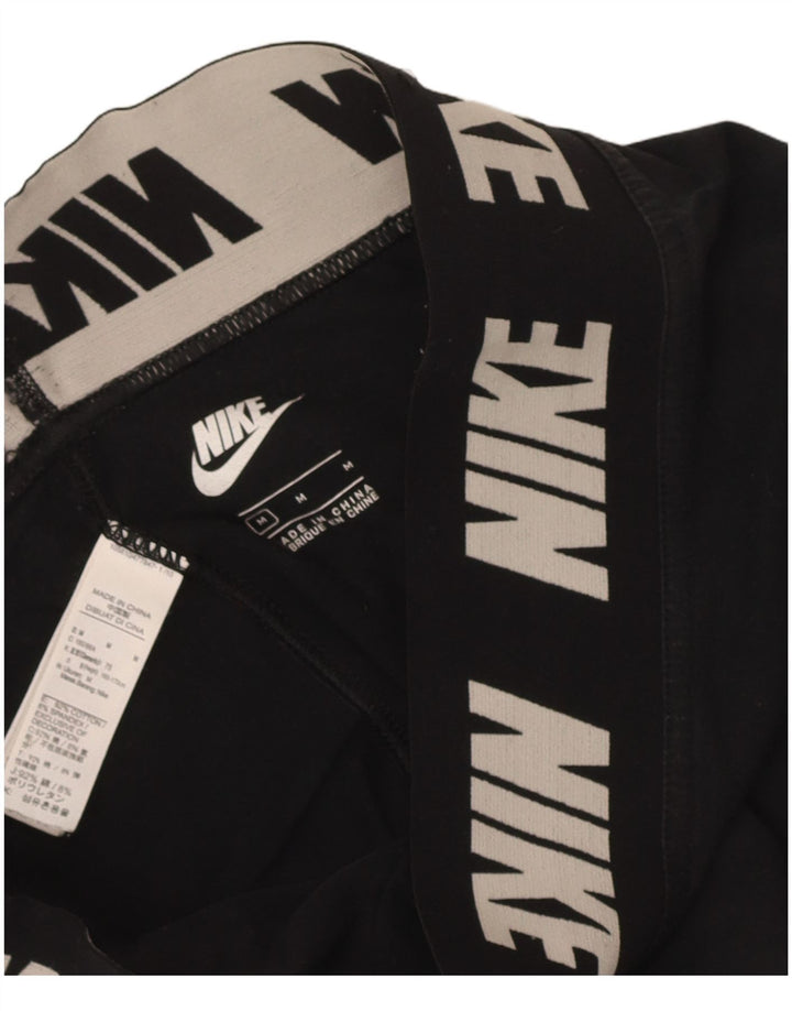 Женские леггинсы с рисунком Nike UK 12, хлопковые, средние, черные