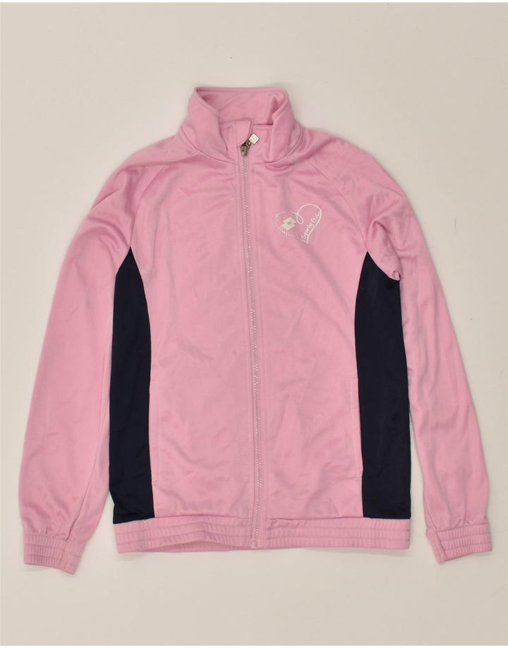 LOTTO Girls Tracksuit Top Jacket 11-12 Years Medium Pink Colourblock | Vintage Lotto | Thrift | Second-Hand Lotto | Used Clothing | Messina Hembry 