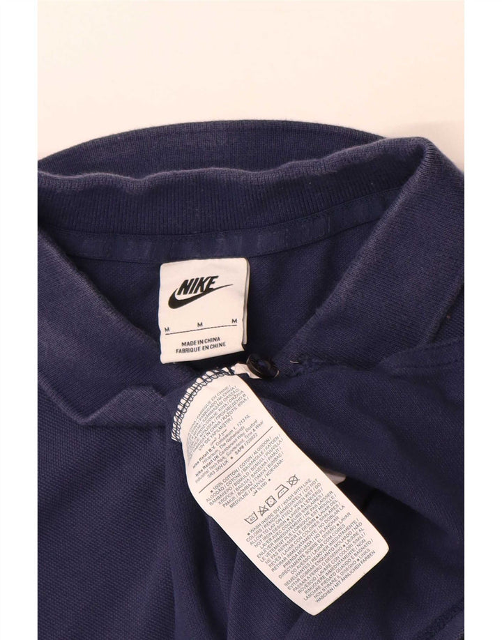 Мужская рубашка-поло Nike среднего размера, темно-синяя, хлопковая