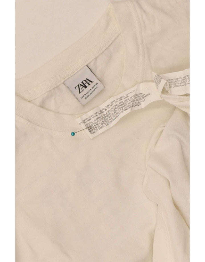 Мужская футболка с рисунком Zara, маленький белый хлопок