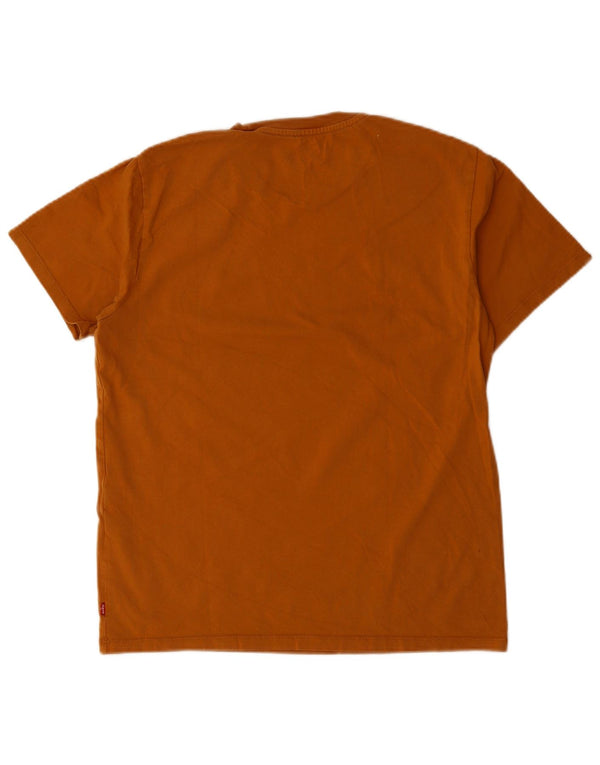 Мужская футболка стандартного кроя Levi's с рисунком, хлопковый топ среднего коричневого цвета