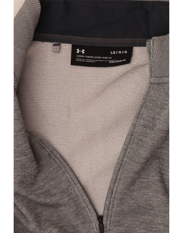 Мужской свитер с воротником на молнии Under Armour Cold Gear, большой серый в крапинку