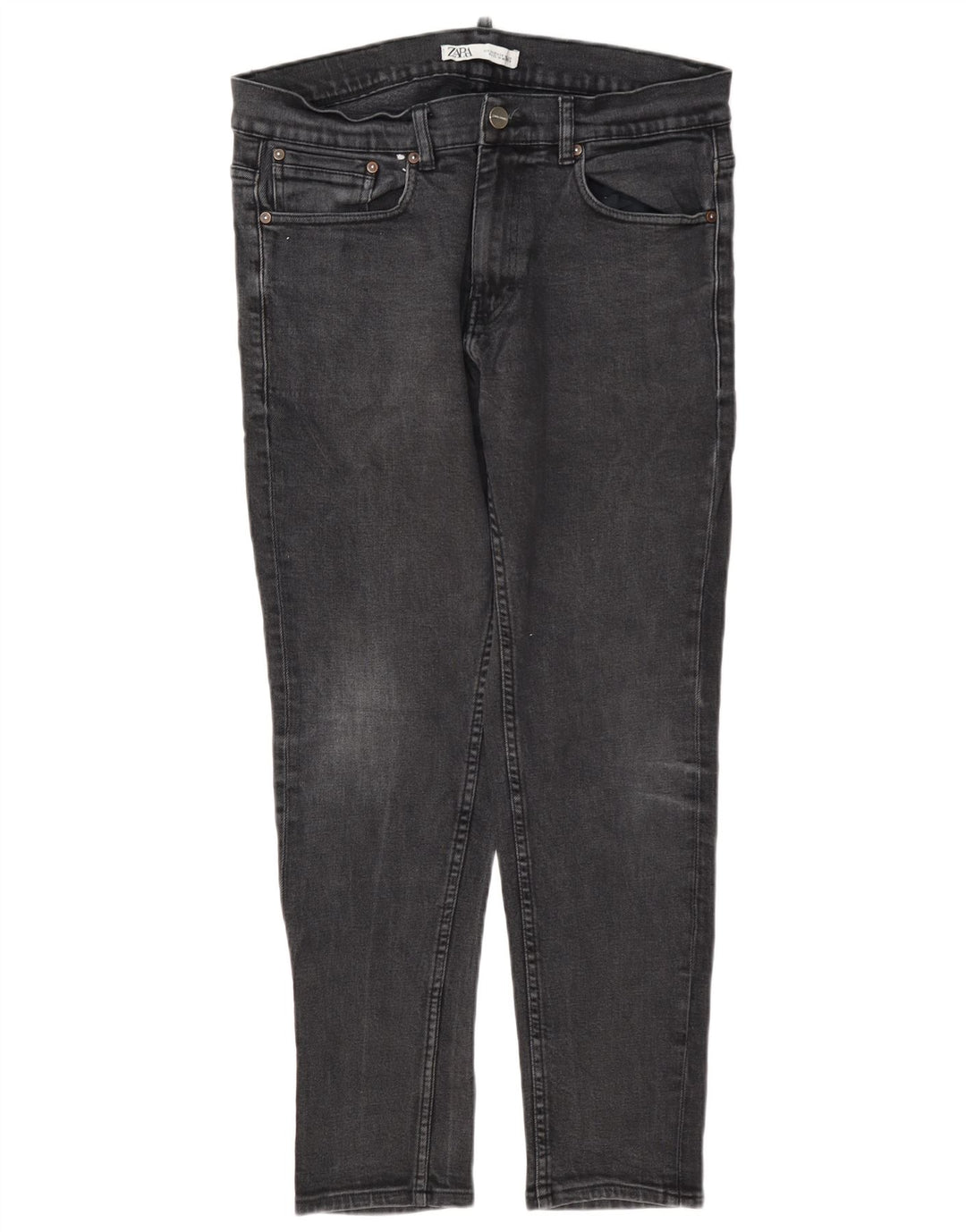 Мужские узкие джинсы Zara EU 44, большие W34 L30, серый полиэстер