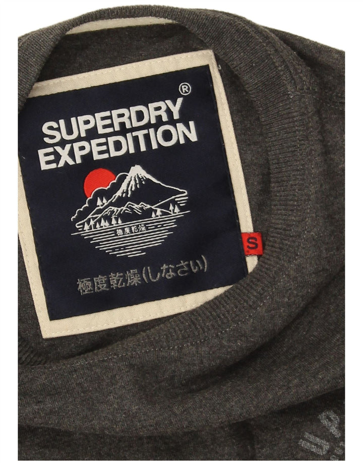 Мужской топ Superdry с длинным рукавом, маленький серый хлопок