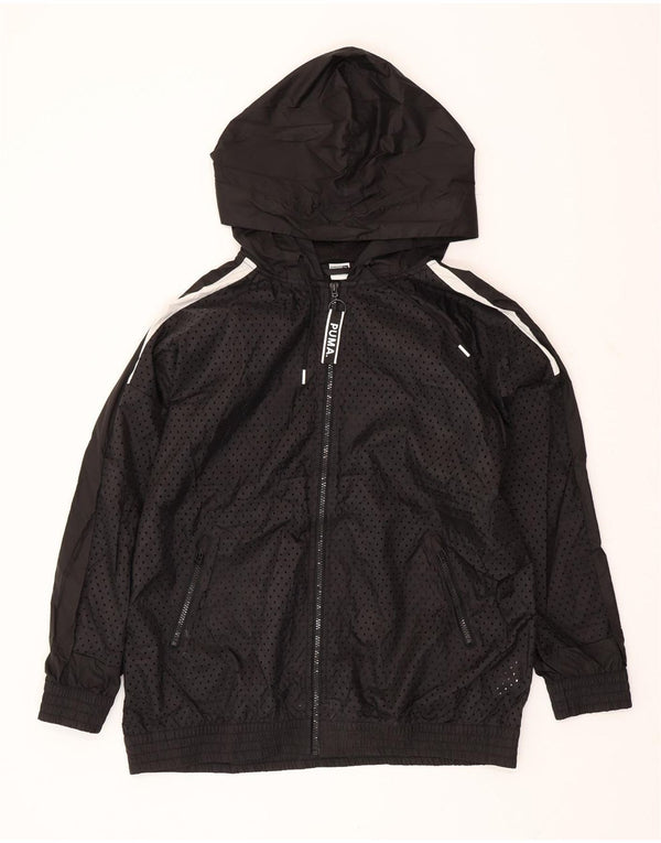 Мужская спортивная куртка с капюшоном и графикой PUMA, средний черный полиэстер