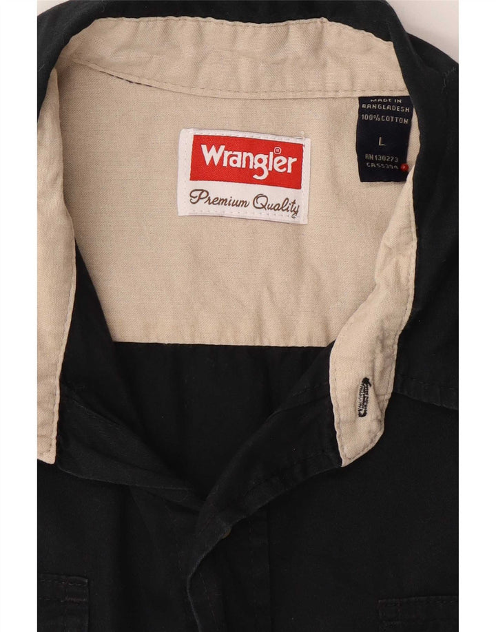 Мужская рубашка с коротким рукавом Wrangler, большая черная, хлопок