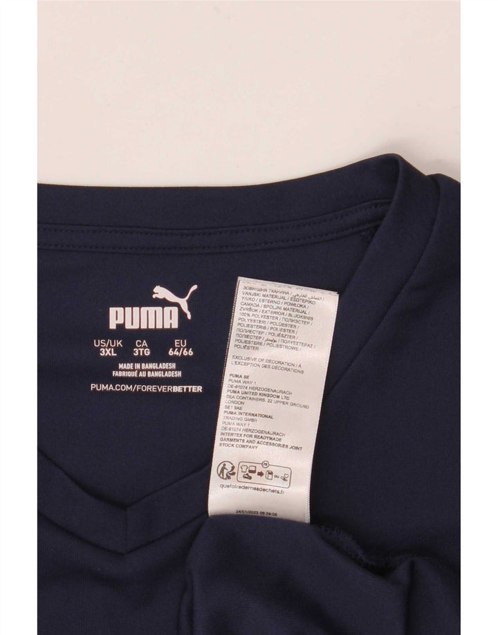 Мужская футболка Puma Top 3XL темно-синяя из полиэстера