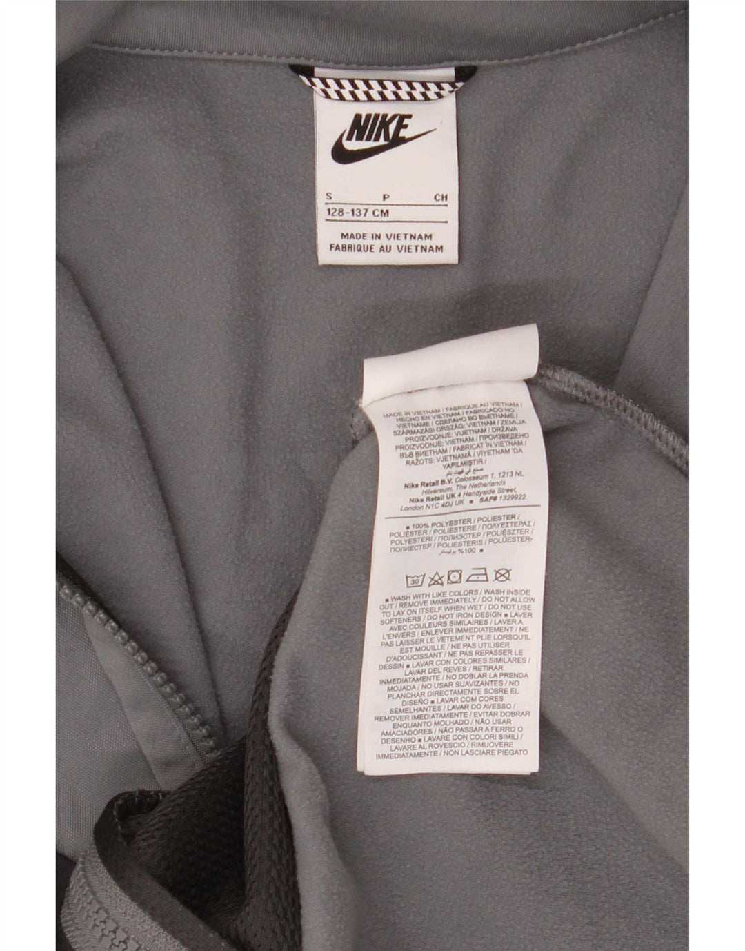 Спортивный костюм с графическим рисунком для мальчиков Nike, 8–9 лет, маленький серый с цветными блоками