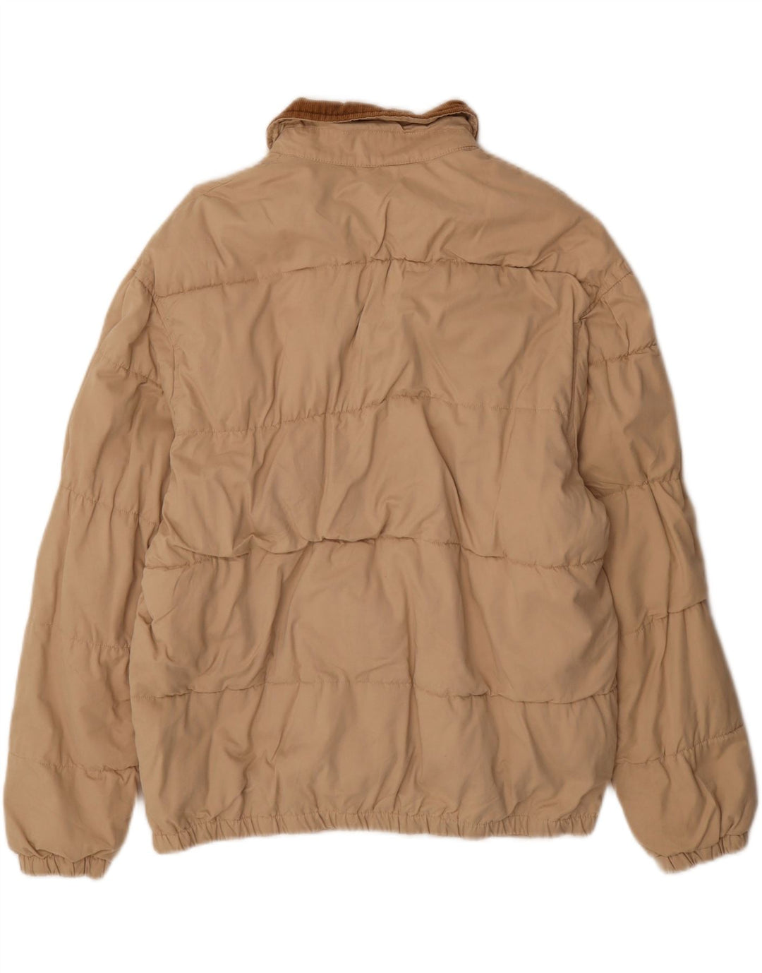Мужская куртка-бомбер Zara UK 40, большая, бежевая, полиэстер с цветными блоками