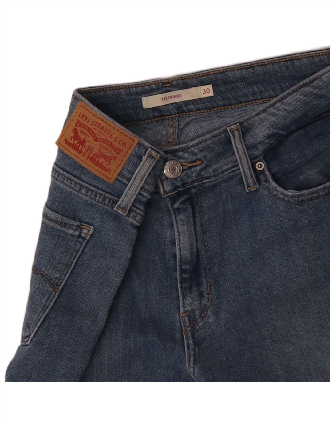 Женские джинсы скинни LEVI'S 711 W30 L29 Синие, хлопок