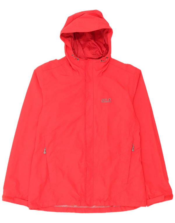 Мужская дождевик с капюшоном Jack Wolfskin UK 40/42, большой красный нейлон