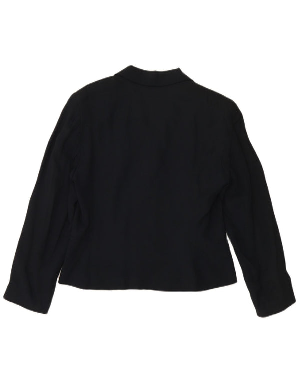 Женский пиджак MARELLA на 4 пуговицах UK 16, большой темно-синий из вискозы