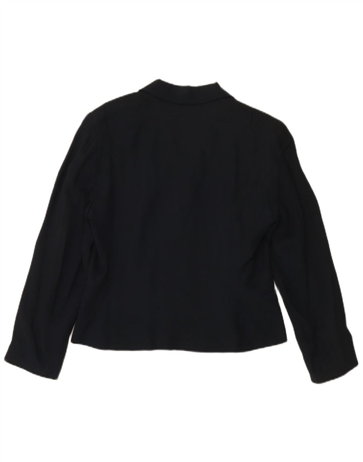 Женский пиджак MARELLA на 4 пуговицах UK 16, большой темно-синий из вискозы