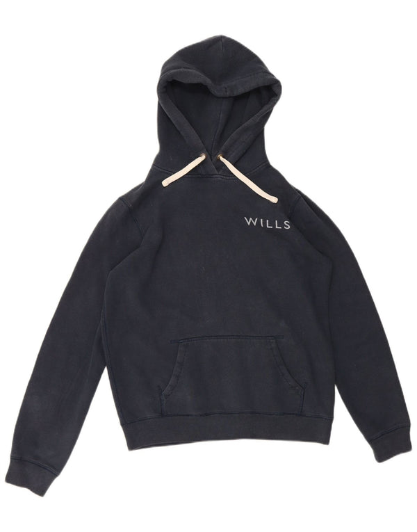 Женский джемпер большого размера с капюшоном Jack Wills UK 10, маленький, темно-синий
