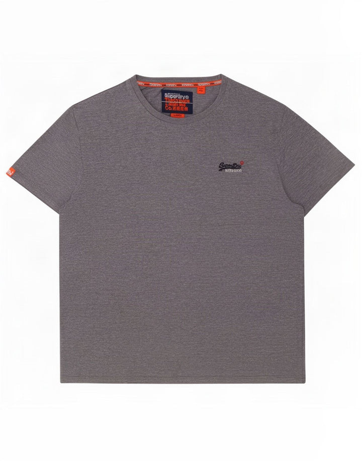 Мужская футболка Superdry, большой серый хлопок