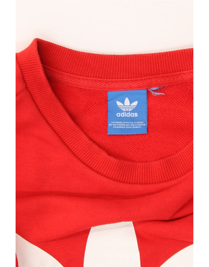 Женский свитер с рисунком Adidas UK 8, маленький красный