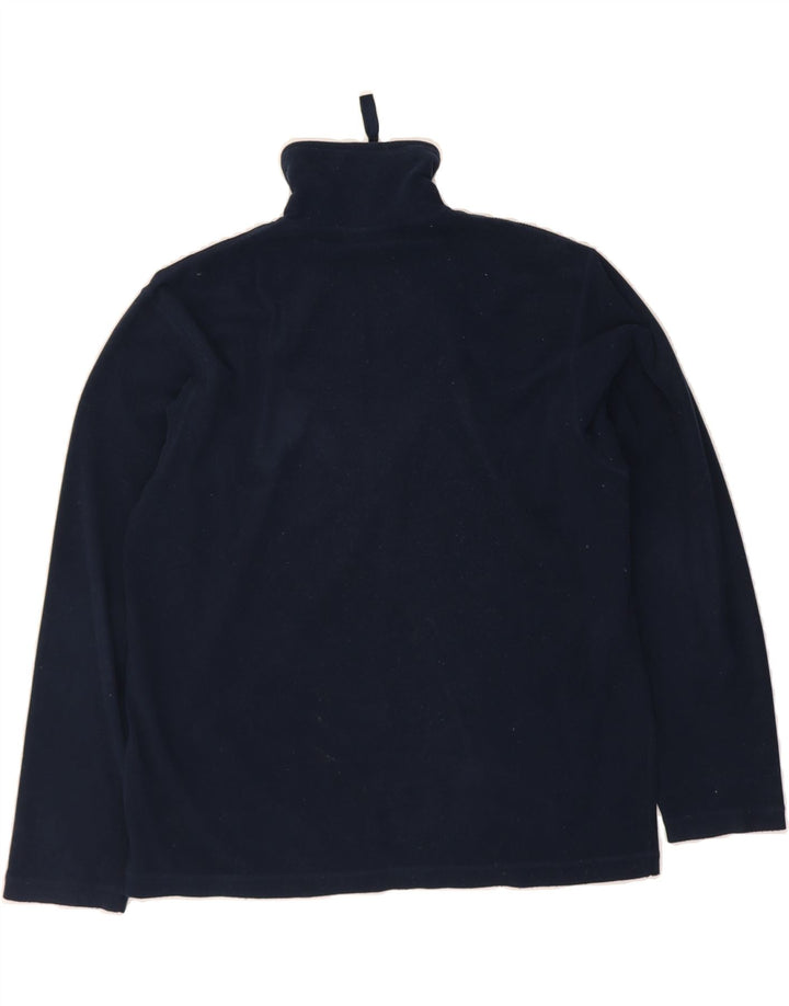 ASICS Mens Zip Neck Pullover Tracksuit Top Small Navy Blue Polyester Vintage Asics and Second-Hand Asics from Messina Hembry 