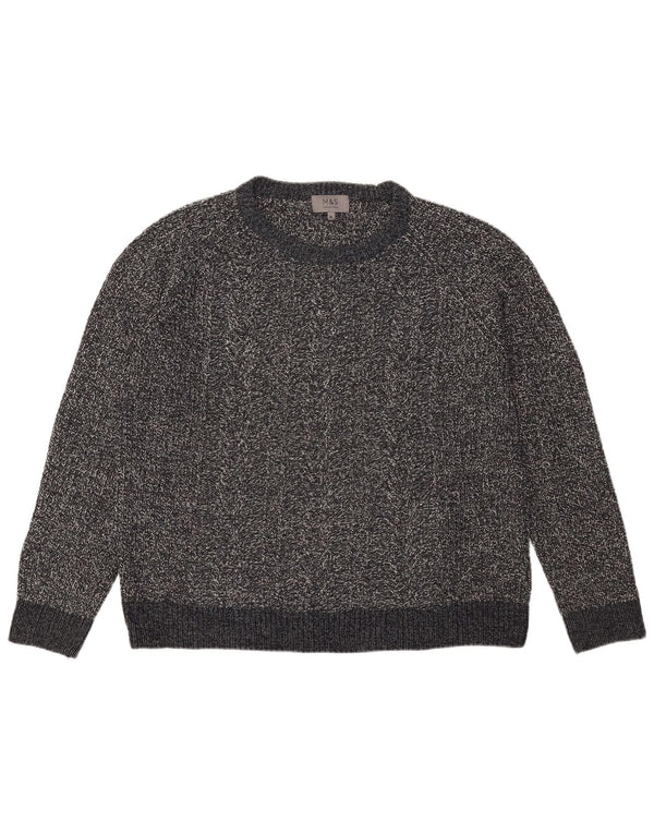 Мужской джемпер с вырезом «лодочка» Marks & Spencer XL, серый акрил в крапинку