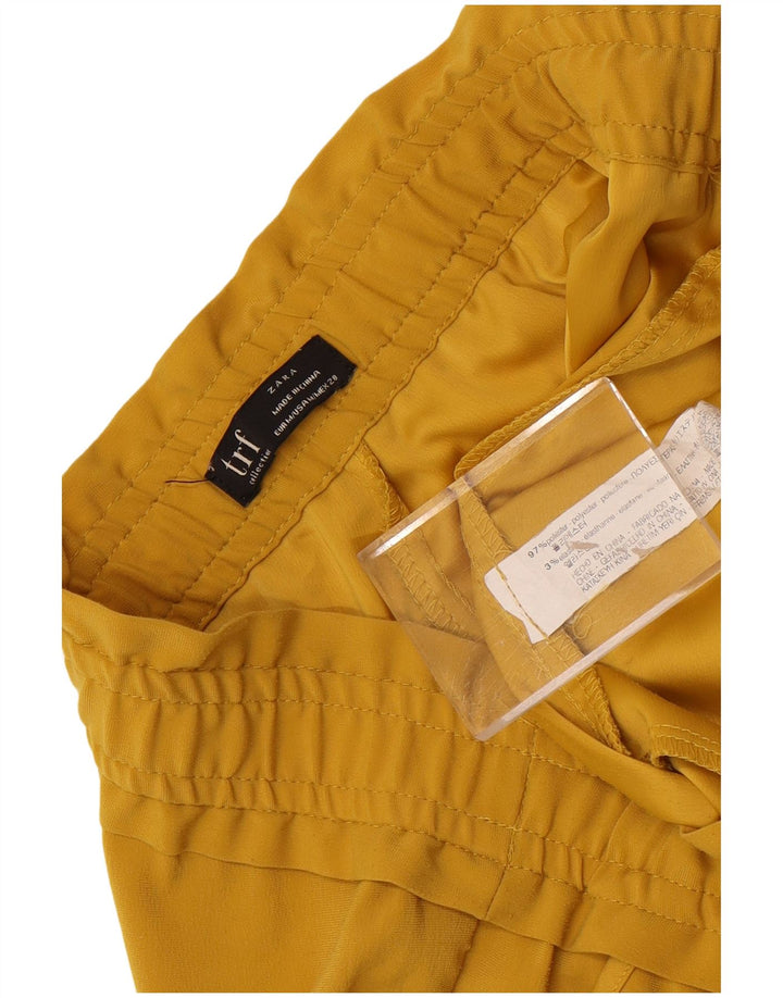 Женские зауженные укороченные брюки Zara Medium W28 L25, желтый полиэстер