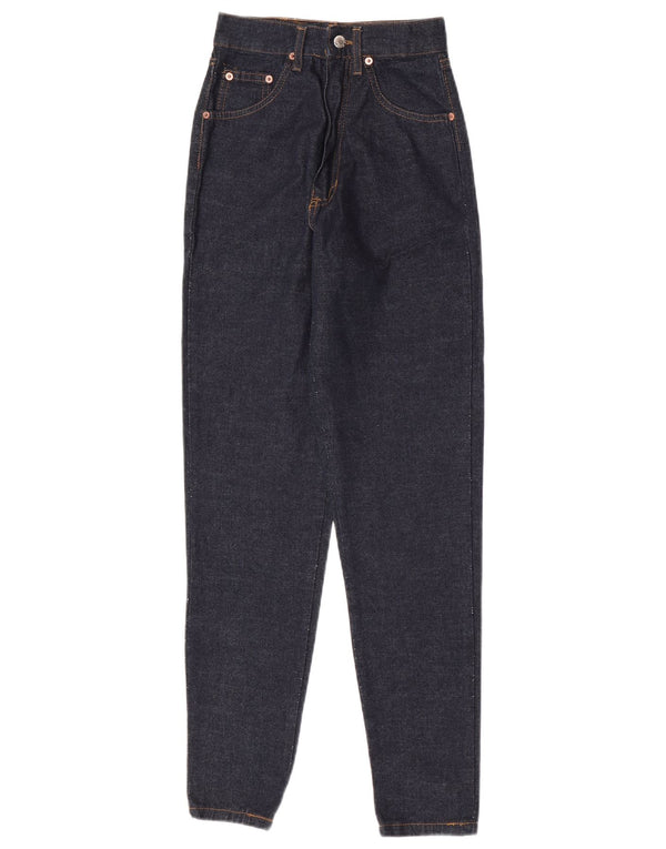 Винтажные женские зауженные джинсы IT 42 Medium W23 L30 Темно-синие хлопковые