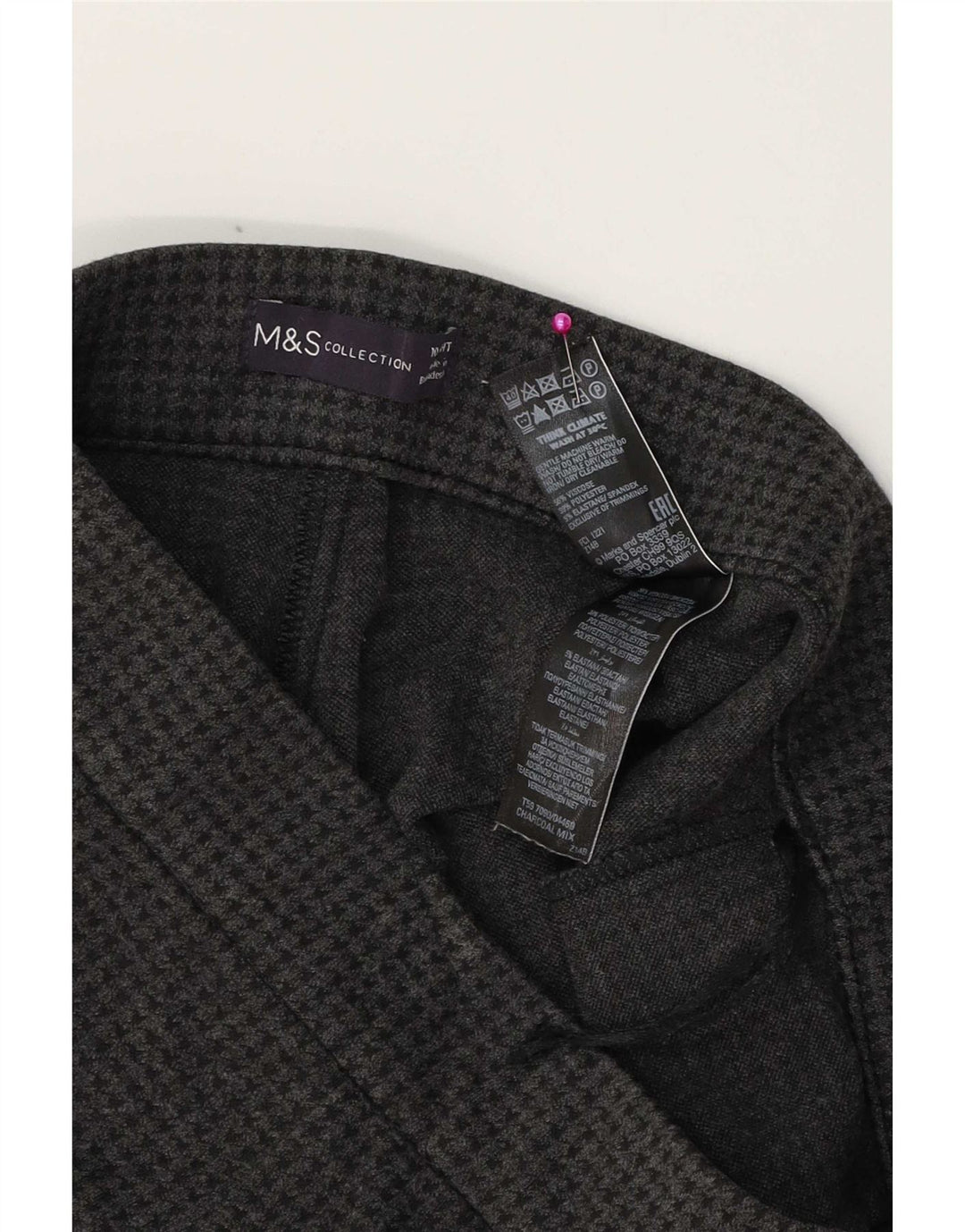 Женские леггинсы Marks & Spencer UK 10, маленькие W28 L23, серые с узором «гусиные лапки»