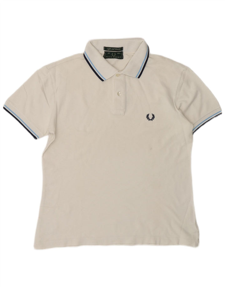 Мужская рубашка поло Fred Perry среднего размера, белый хлопок