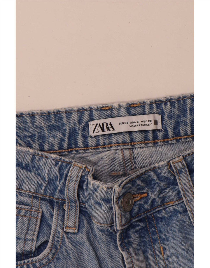 Женские прямые джинсы Zara EU 38, маленькие W28 L29, синие, хлопок