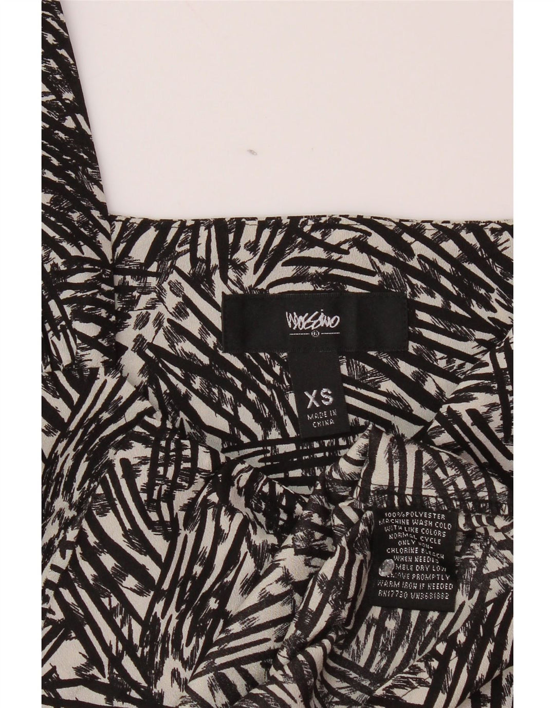 MOSSIMO Женская блузка без рукавов с абстрактным узором, топ UK 6 XS, черный