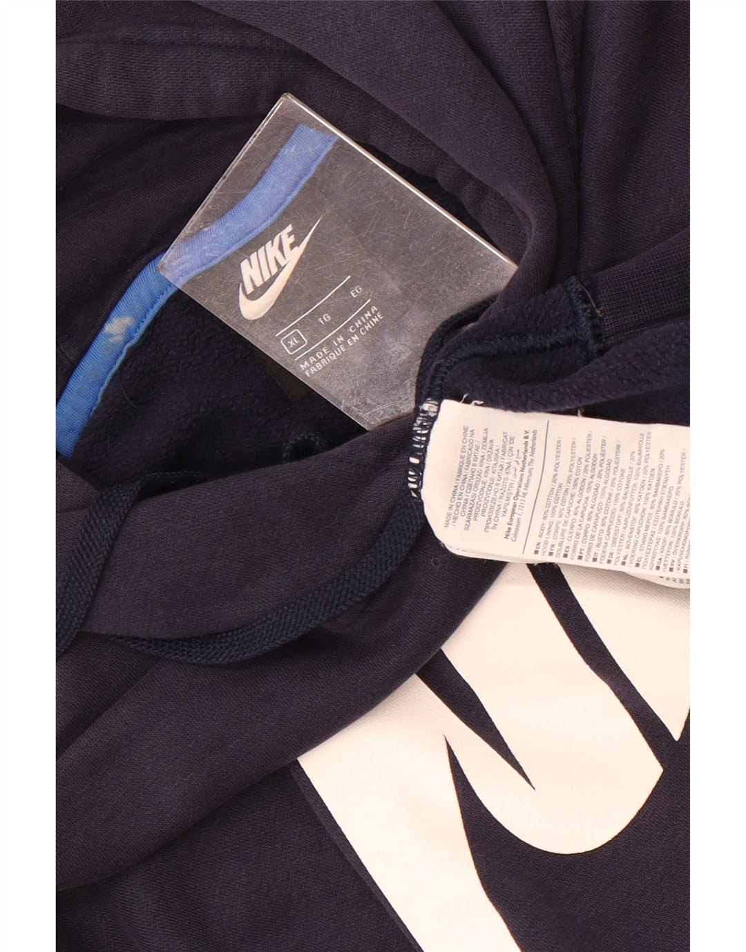 Мужской джемпер с капюшоном с графическим рисунком Nike XL, темно-синий, хлопок