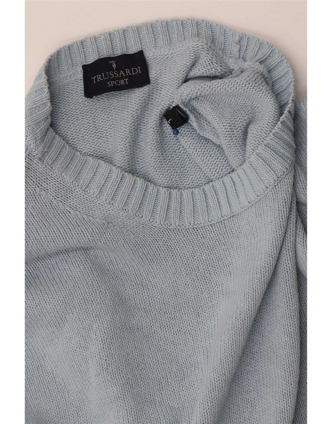 Мужской свитер Trussardi с круглым вырезом, большой синий