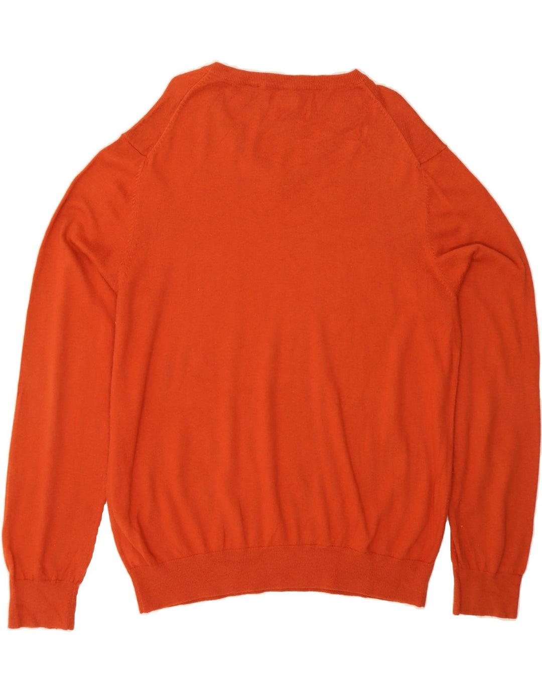 IZOD Mens V-Neck Jumper Sweater XL Orange Cotton Vintage Izod and Second-Hand Izod from Messina Hembry 