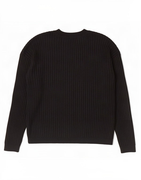 Marks & Spencer Womens Crew Neck Jumper Sweater UK 14 Medium Black
