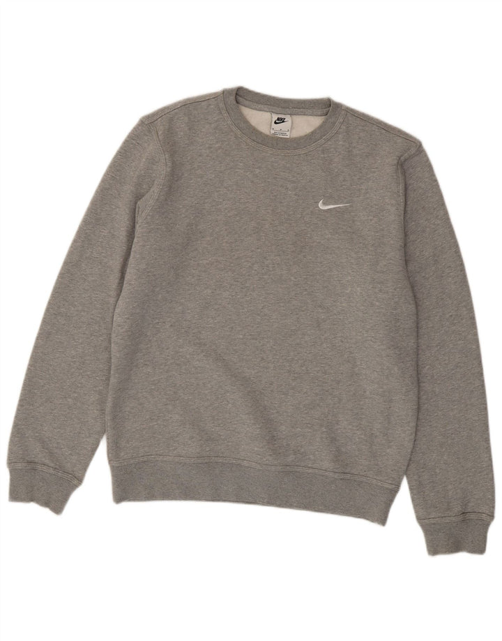 Мужской свитер Nike, хлопковый джемпер среднего серого цвета с крапинками