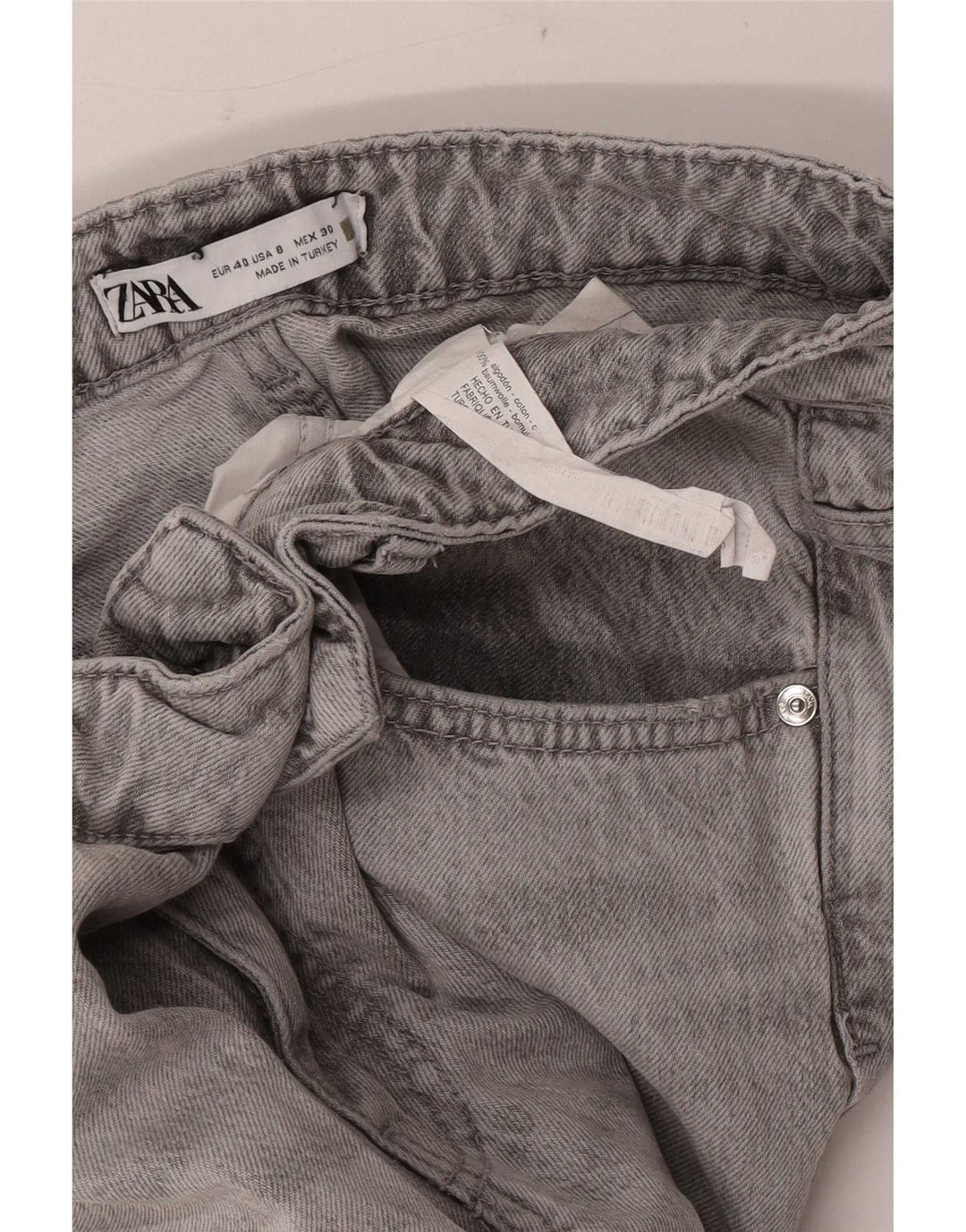 Женские зауженные джинсы Zara EU 40 Medium W30 L29 Серый хлопок