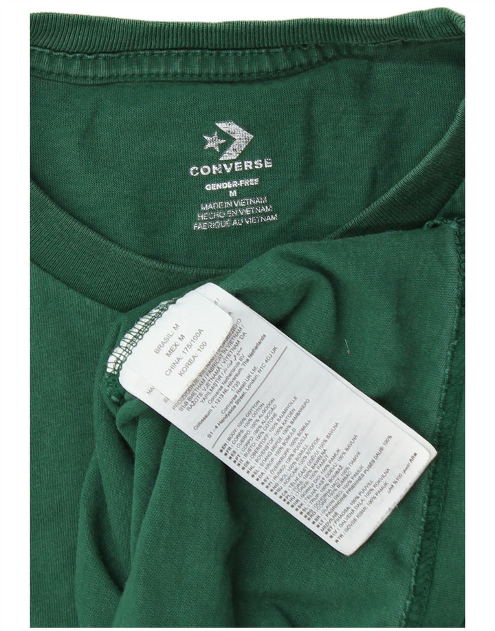 Мужская футболка Converse среднего размера из хлопка зеленого цвета