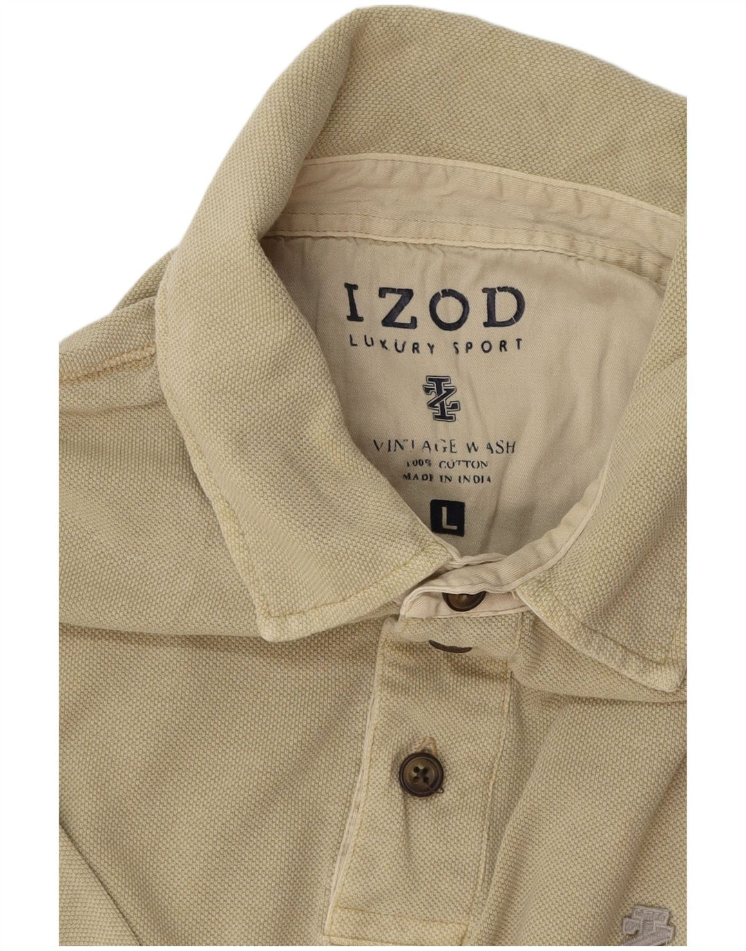 Мужская рубашка поло IZOD, большая, бежевая, хлопок