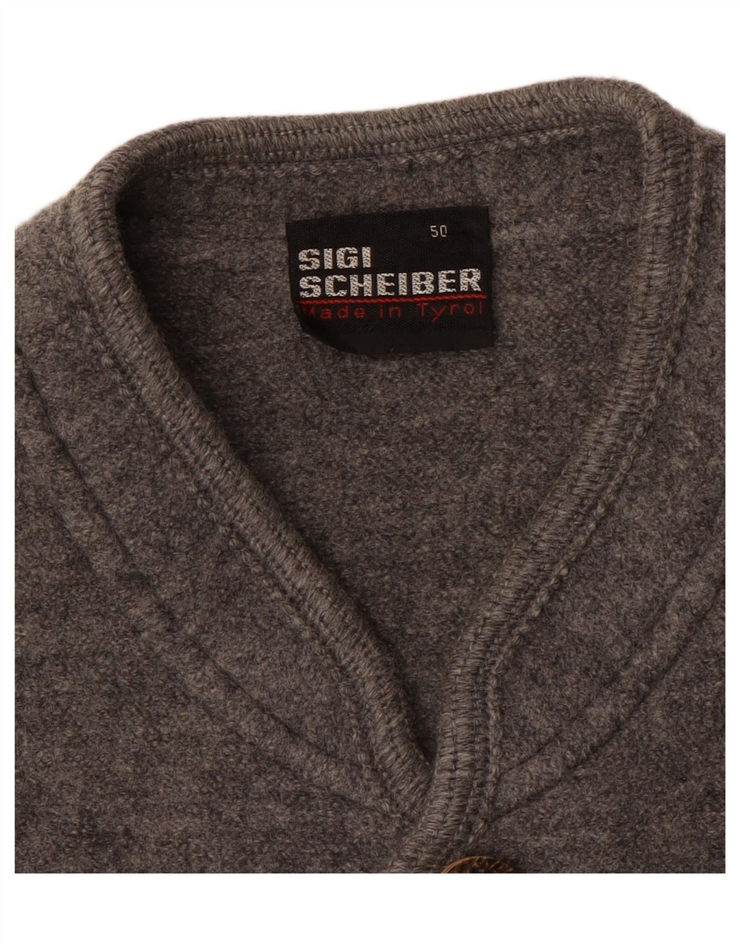 SCHEIBER Мужской кардиган-свитер IT 50 Medium Grey Wool