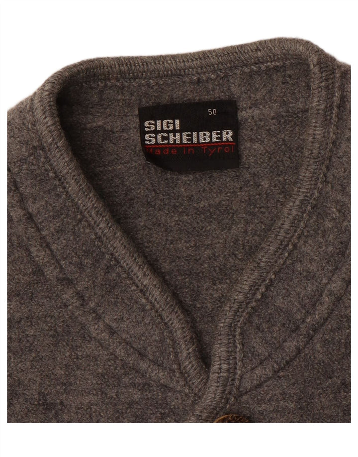 SCHEIBER Мужской кардиган-свитер IT 50 Medium Grey Wool