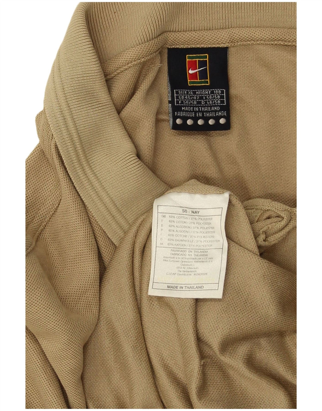 Мужская рубашка-поло NIKE UK 45/47 XL, бежевый хлопок