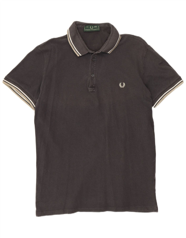 Мужская рубашка-поло FRED PERRY 2XL, серая, хлопок