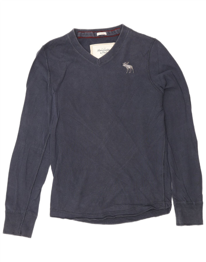 Мужской топ Abercrombie & Fitch с длинным рукавом, средний, темно-синий, классический