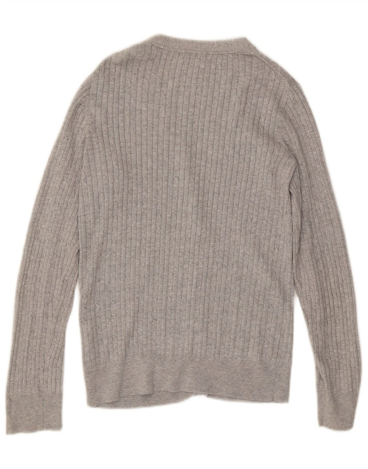 TOMMY HILFIGER Женский кардиган-свитер UK 12, средний серый хлопок