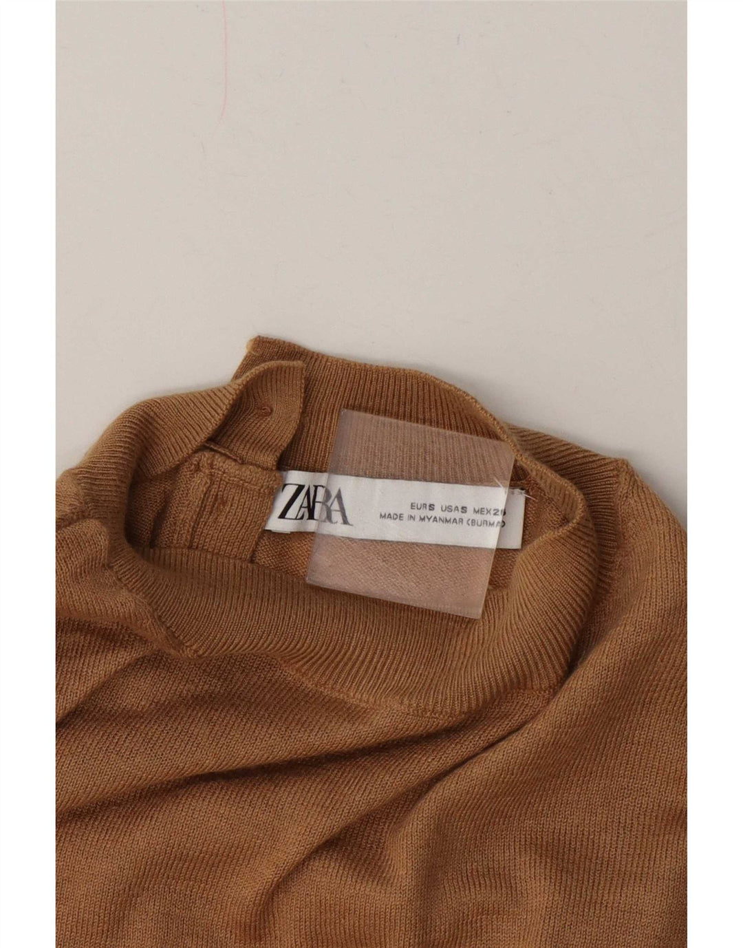 Женский джемпер с высоким воротником Zara UK 10, маленький бежевый
