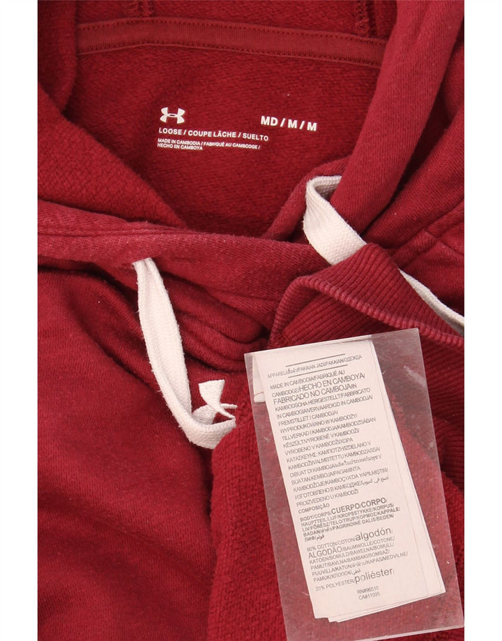 UNDER ARMOUR Womens Hoodie Jumper UK 14 Medium Red Cotton Vintage Under Armour and Second-Hand Under Armour from Messina Hembry 